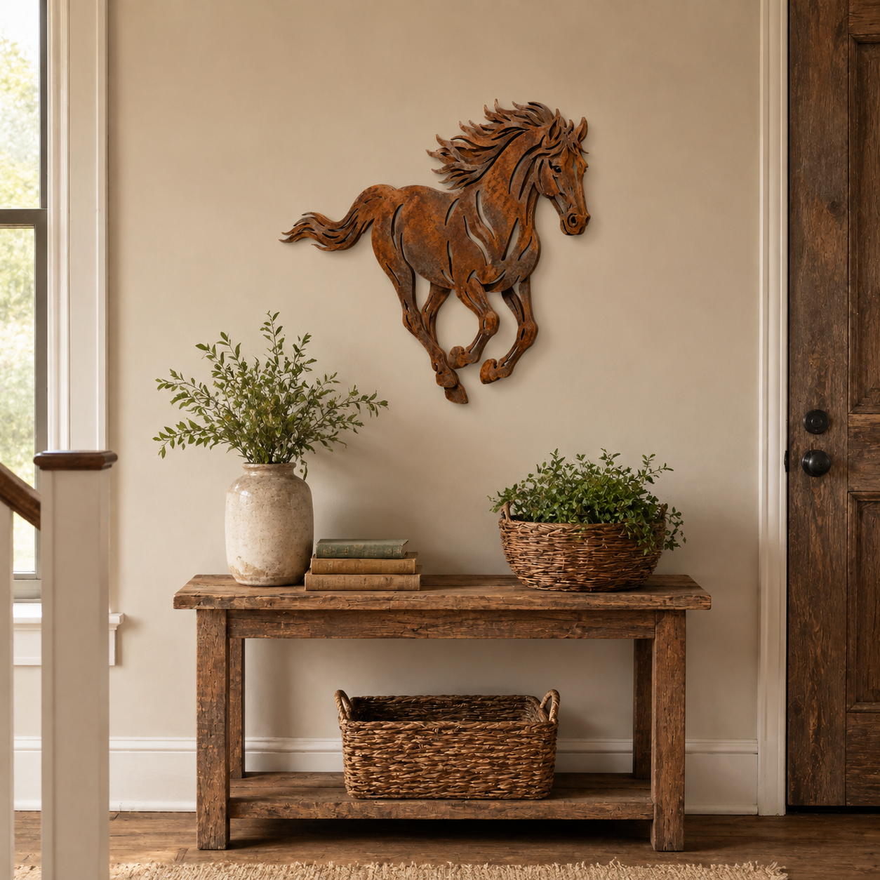 Rustic Running Horse Metal Wall Decor-HandPrint