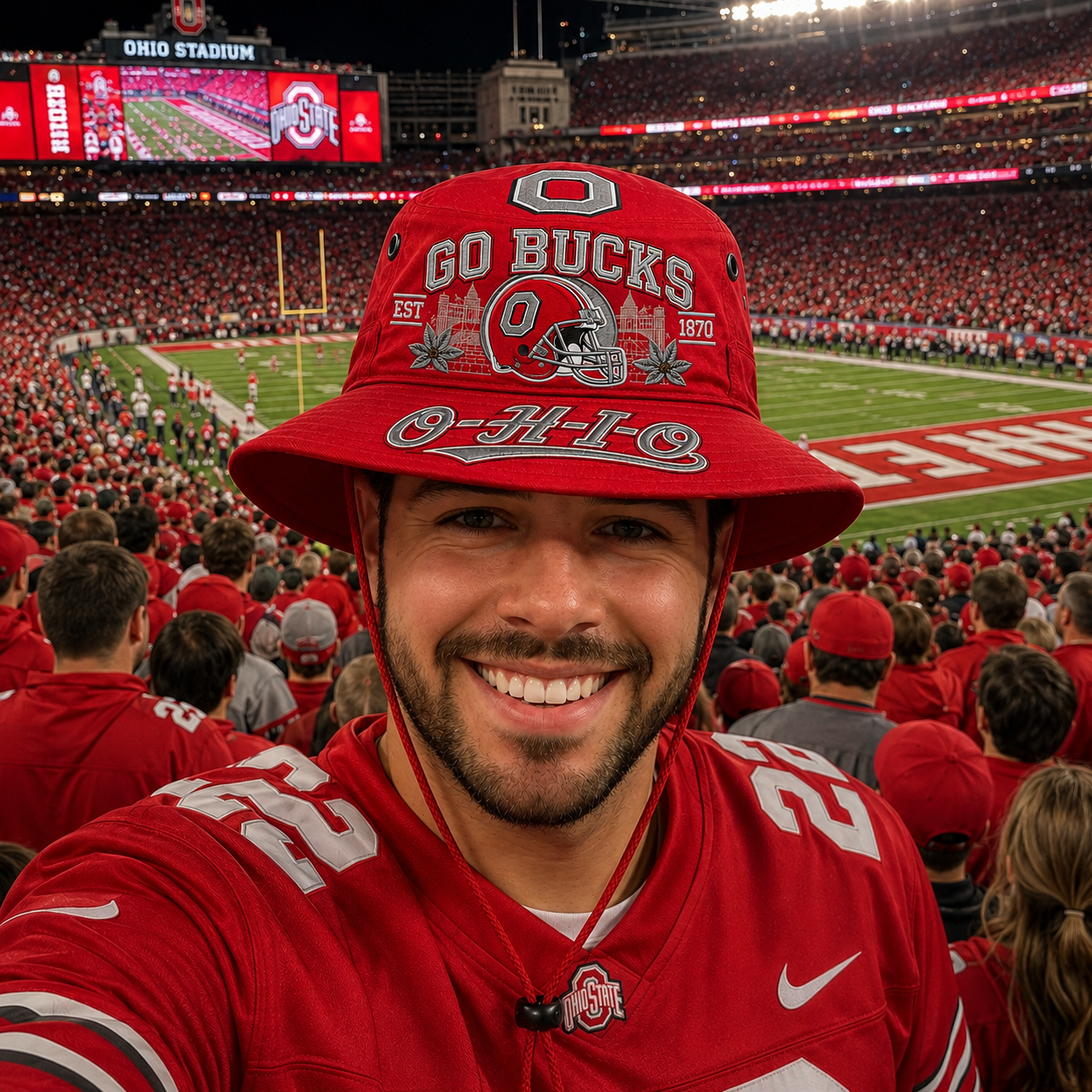 🔥 🏈 GO BUCKS Football Heritage Boonie Hat-HandPrint