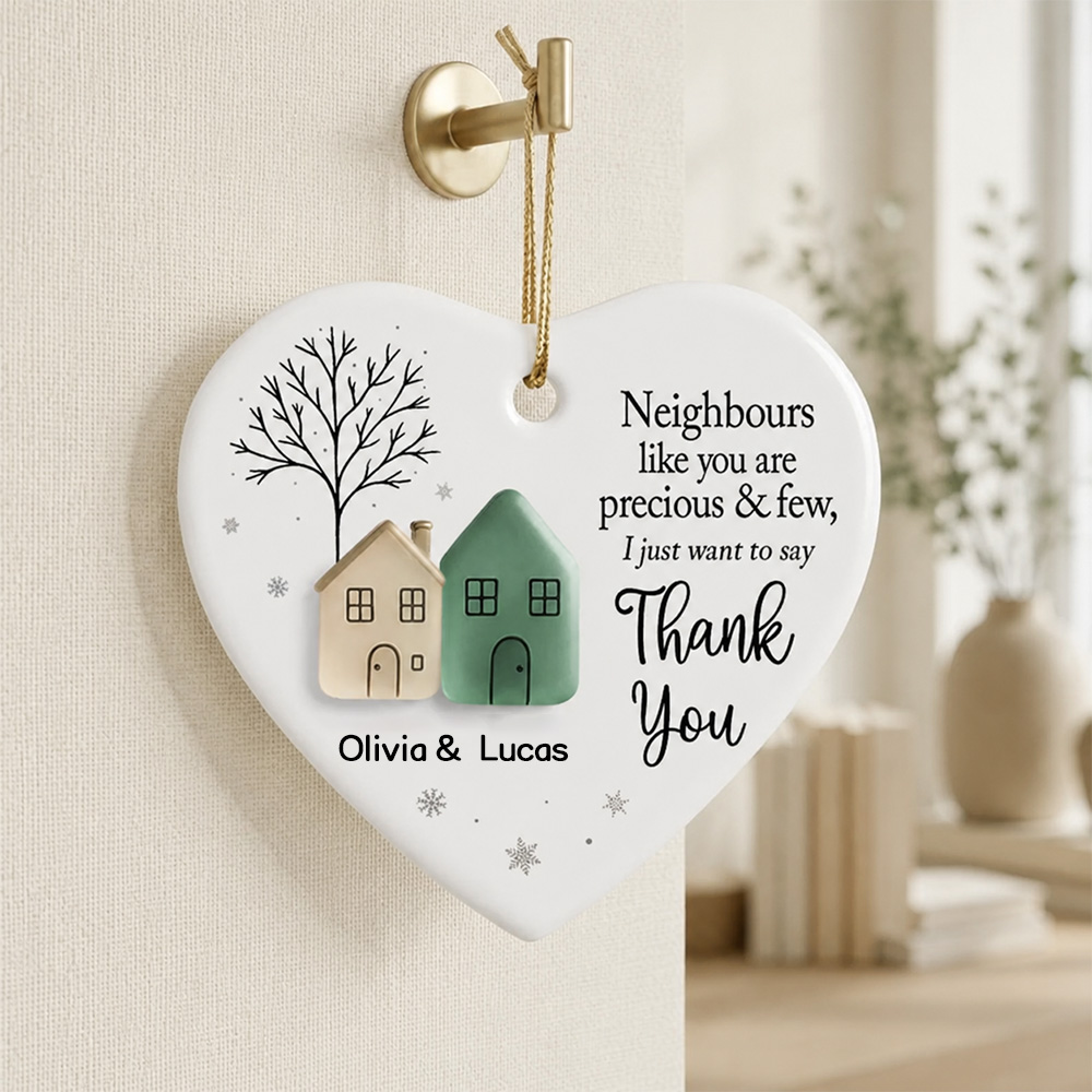 Personalized Neighbor Ornament – Custom Thank You Gift for Neighbors-HandPrint