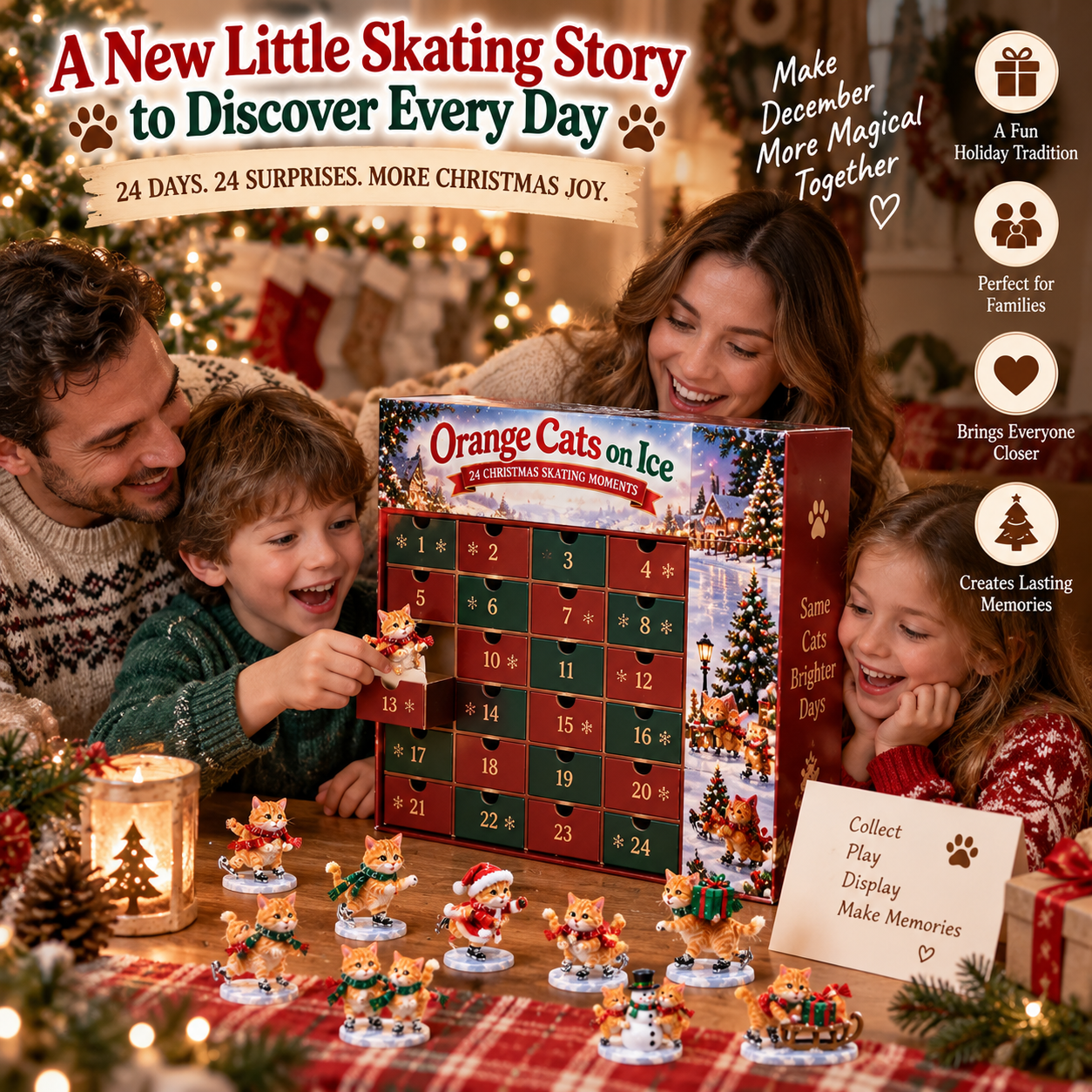 ⛸️🐱 Orange Cats on Ice – 24 Christmas Skating Moments-HandPrint