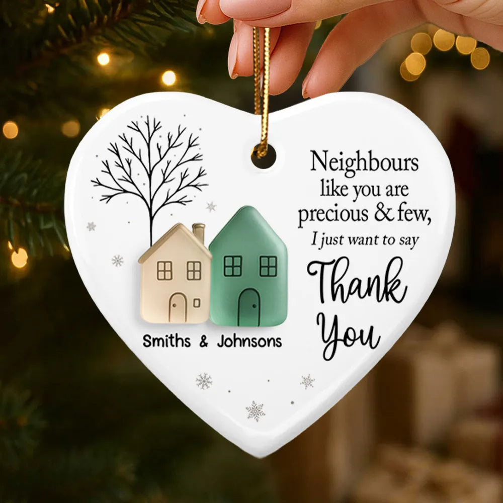Personalized Neighbor Ornament – Custom Thank You Gift for Neighbors-HandPrint