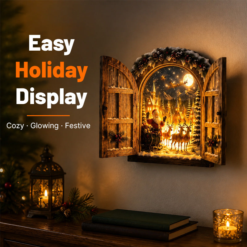 Christmas Window Village Decor-HandPrint