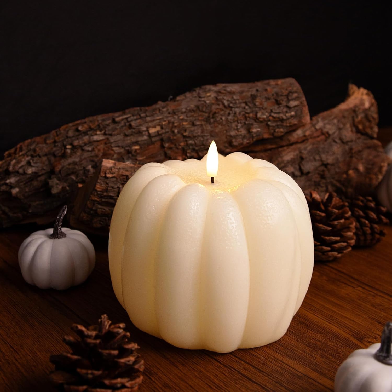 Flickering Flameless Wax Pumpkin LED Candle with Timer Remote Control - Thanksgiving Gifts-HandPrint