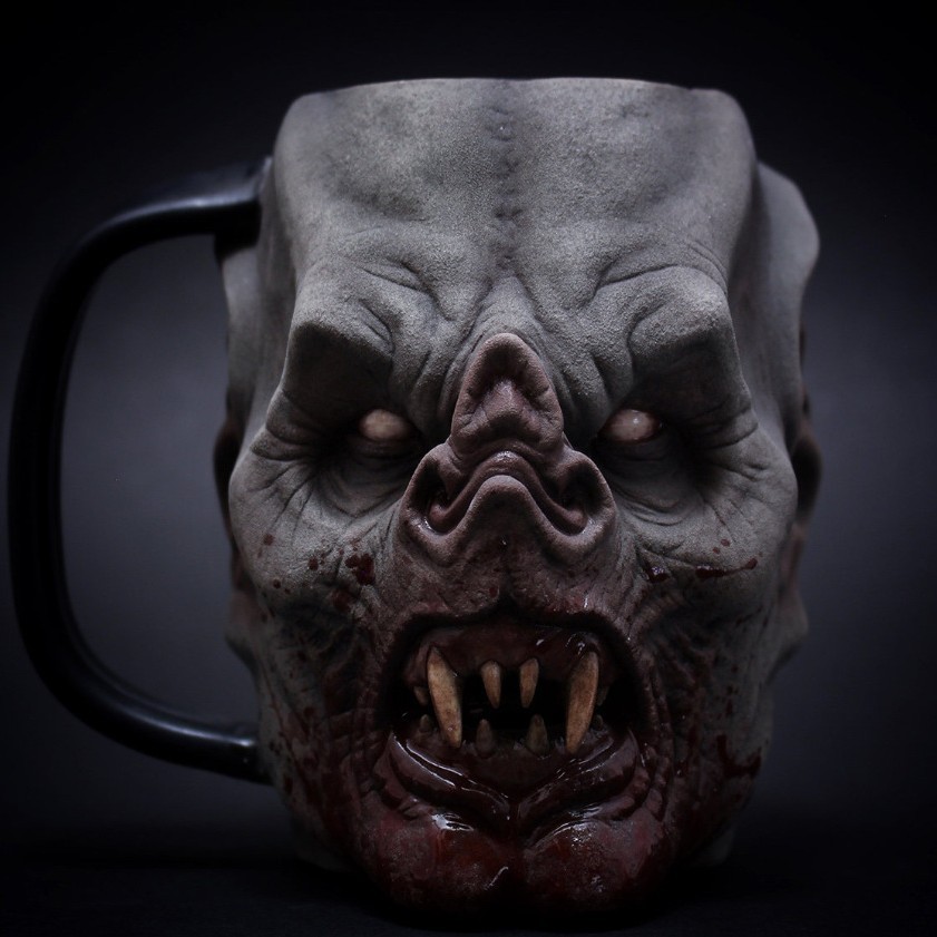 Ghost Gothic Skull Mug-HandPrint