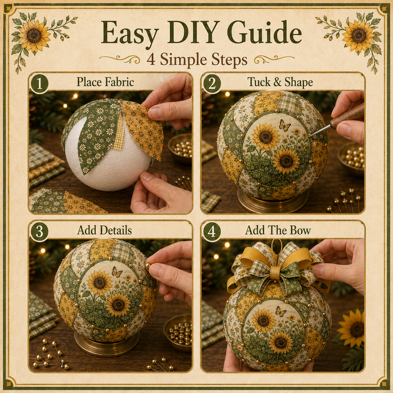 🌿 Garden & Birds Patchwork Ornament DIY Kit-HandPrint