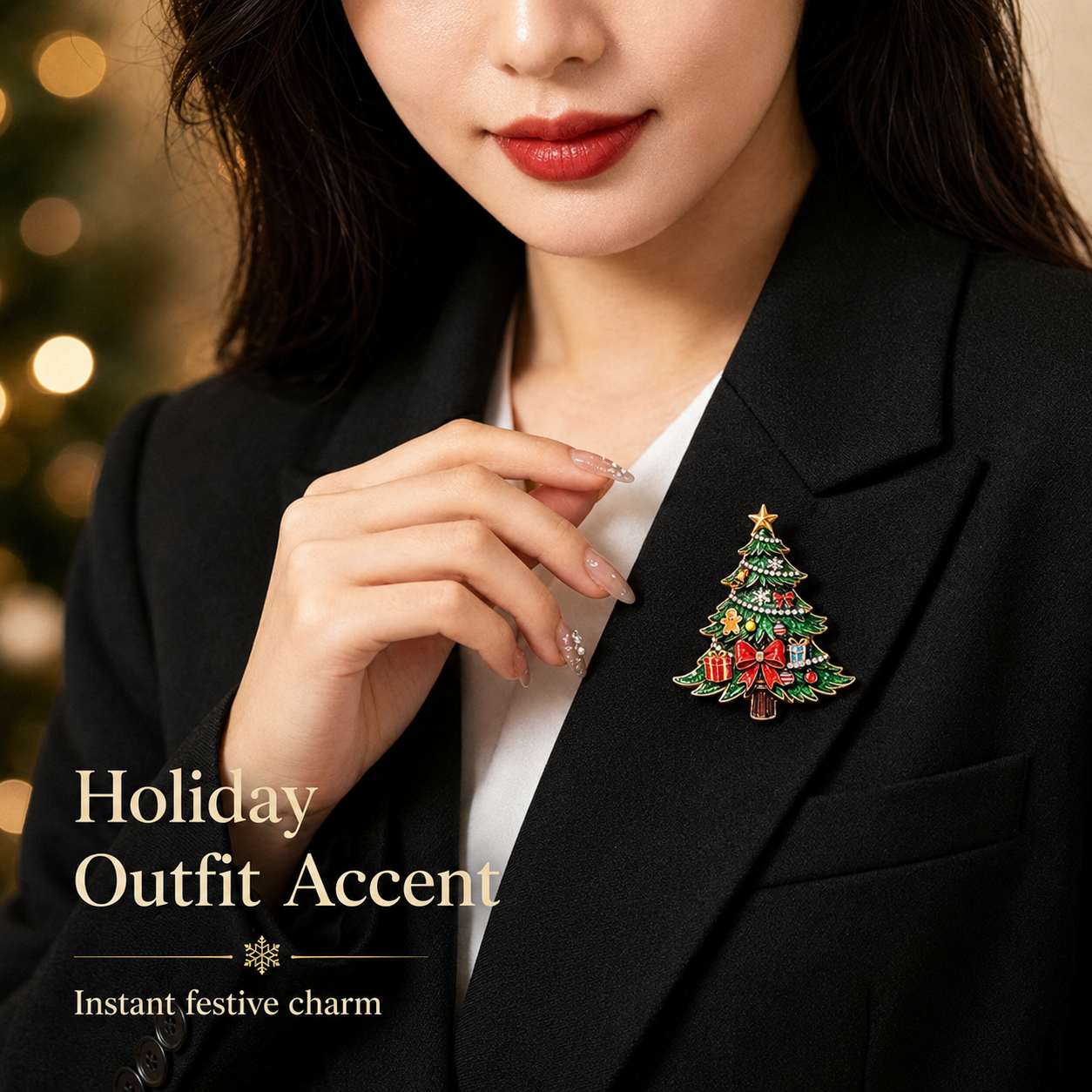 2026 Limited Edition-Yuletide Evergreen Artisan brooch-HandPrint