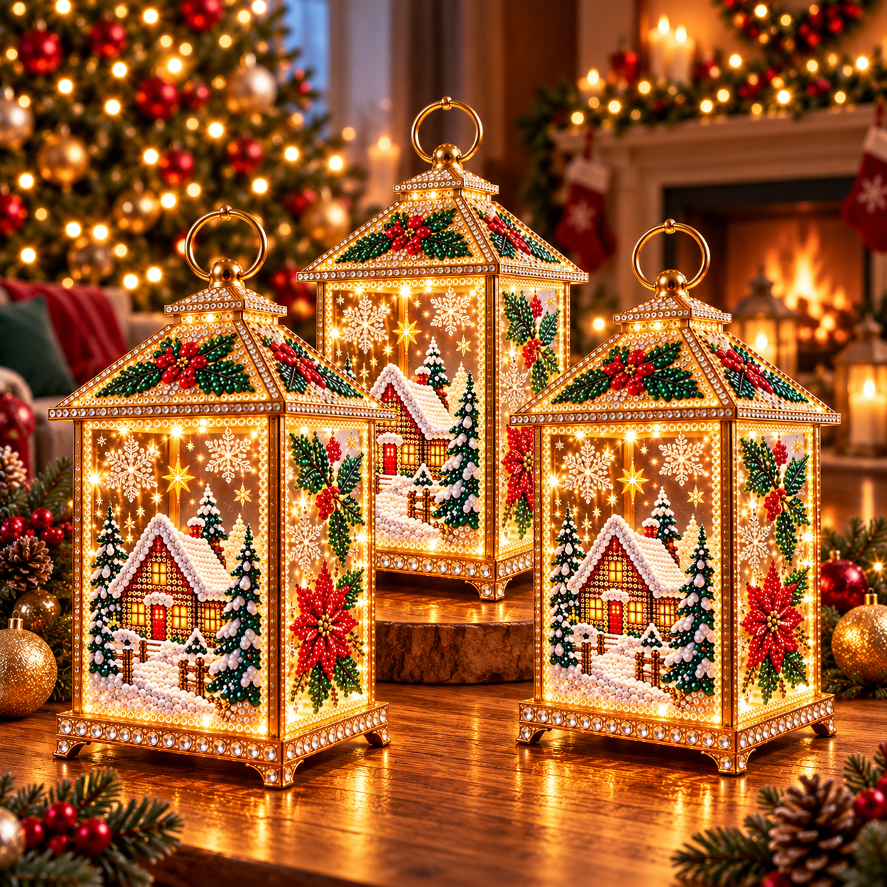 🔥Limited time 70% OFF - ✨💎DIY Light-Up Diamond Art Lantern -  Create Your Own Sparkling Glow