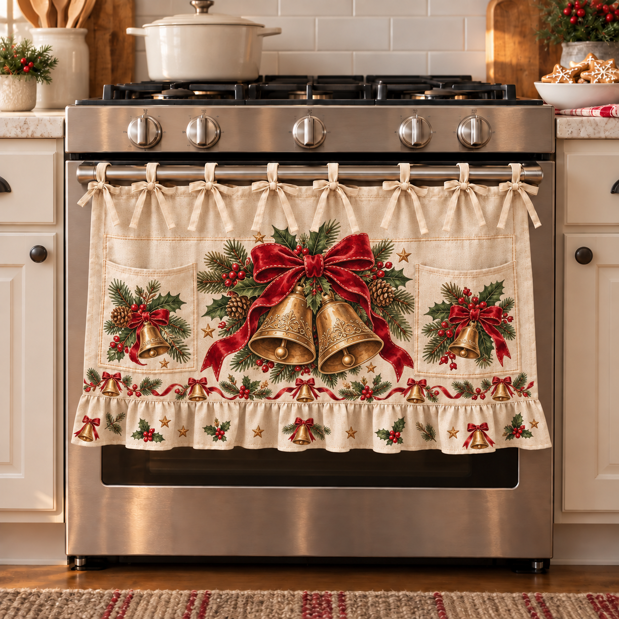 LAST DAY 70% OFF 🎄 Christmas Tie-On Pocket Curtain Collection-HandPrint