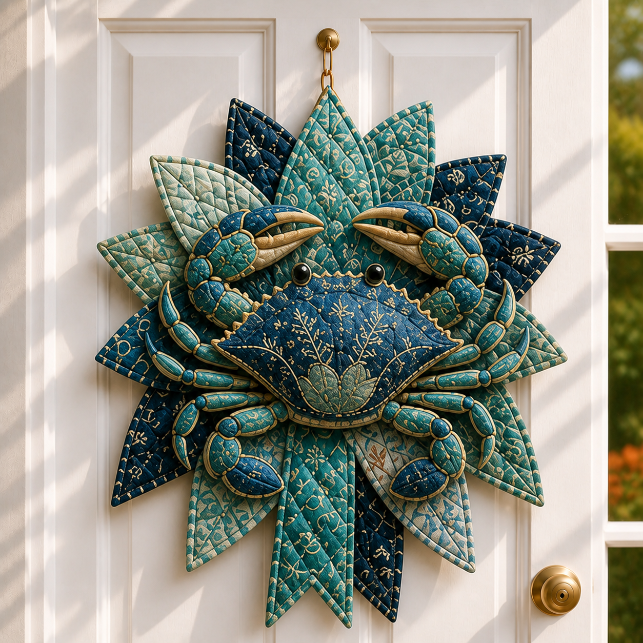 ⏳ Last Day 49% OFF – 🌊 Coastal Quilted Ocean Wreath DIY Sewing Kit-HandPrint
