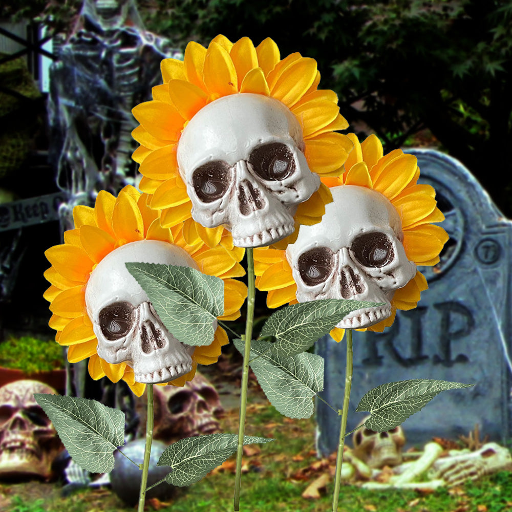 Halloween DIY Sunflower Skull Decor-HandPrint