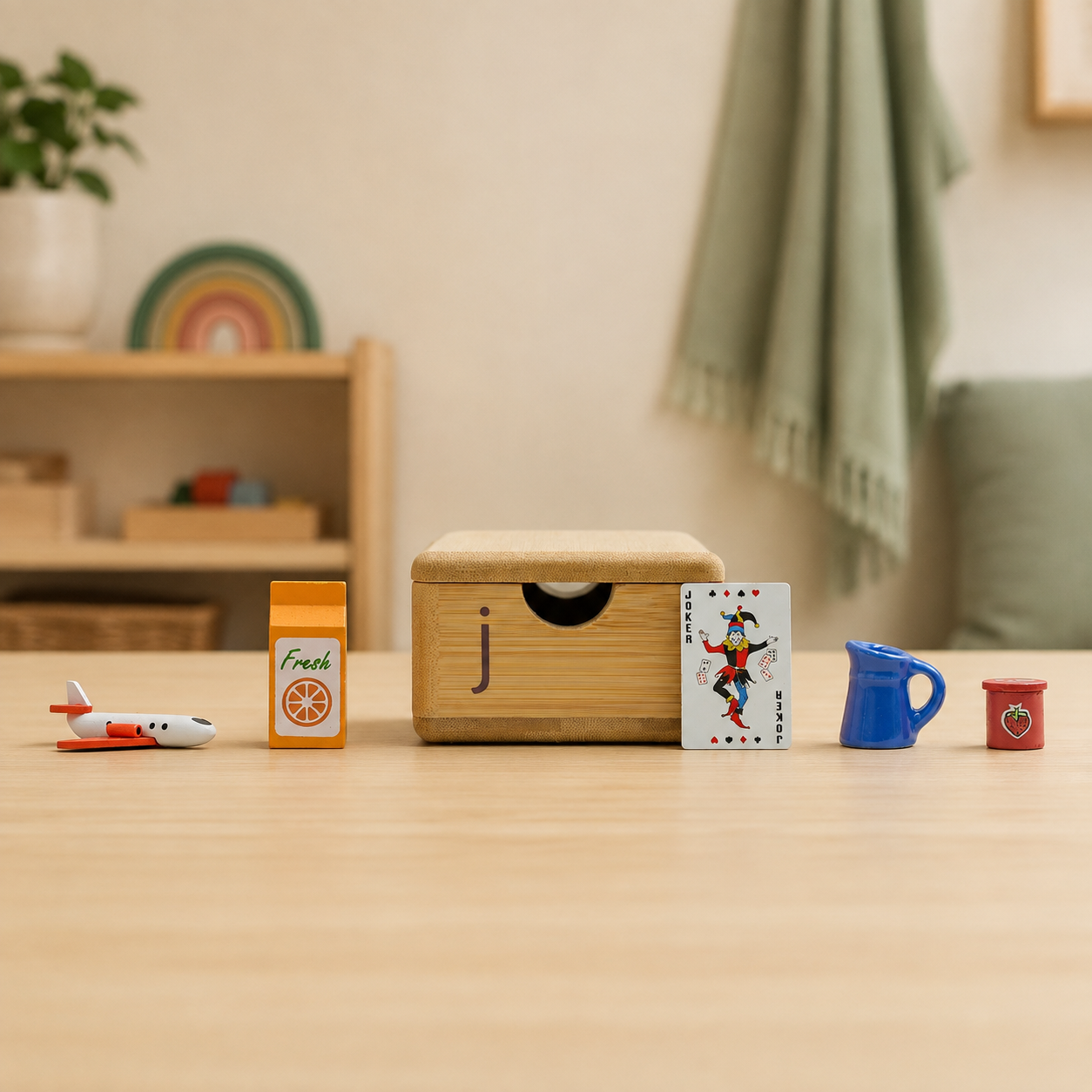 Montessori Phonics Cabinet with 120 Miniature Objects-HandPrint