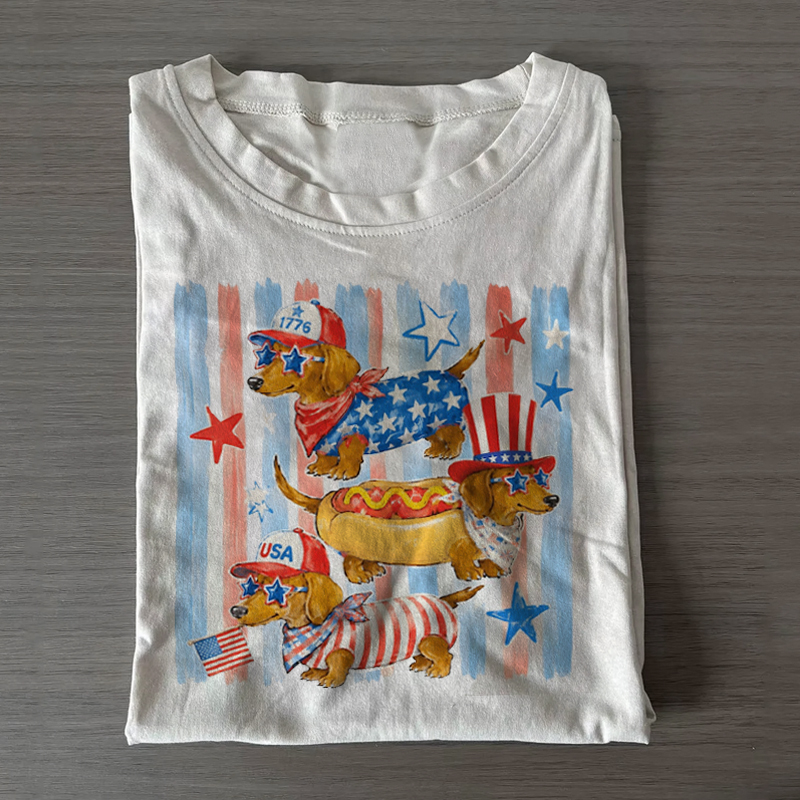 Dachshund July 4th T-shirt-NaturexCraft