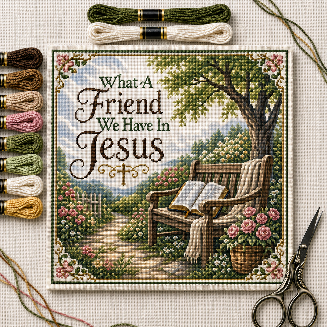 🎵 Beloved Hymns DIY Cross Stitch Kit — Stitch Your Faith Into Every Detail-HandPrint