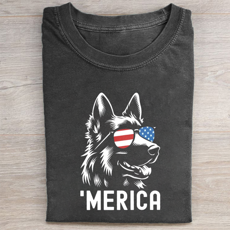 Merica German Shepherd T-shirt-NaturexCraft