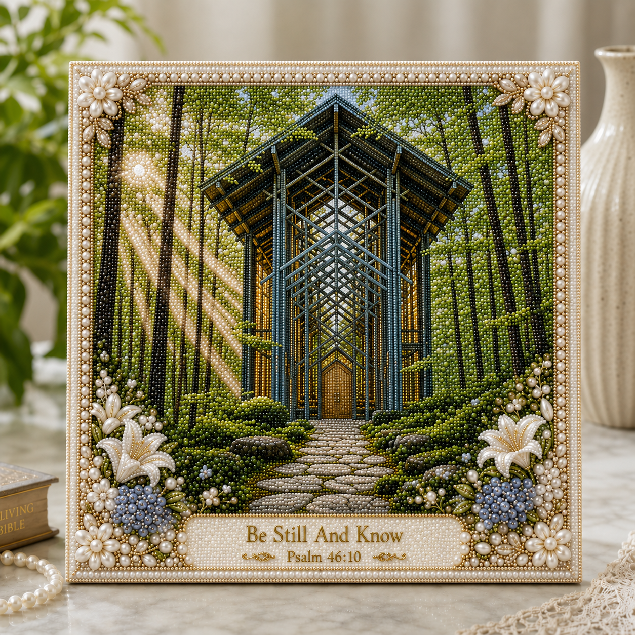 ⛪ Sacred Churches & Timeless Scripture – DIY Pearl Art Kit-HandPrint