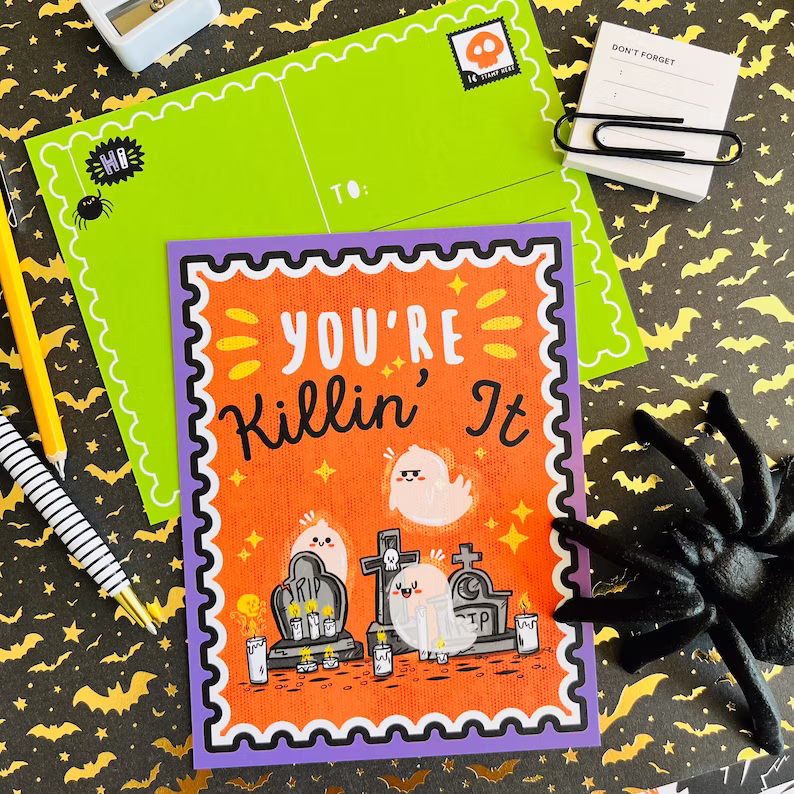 👻Spooky Tidings Postcard Set (6 designs)-HandPrint