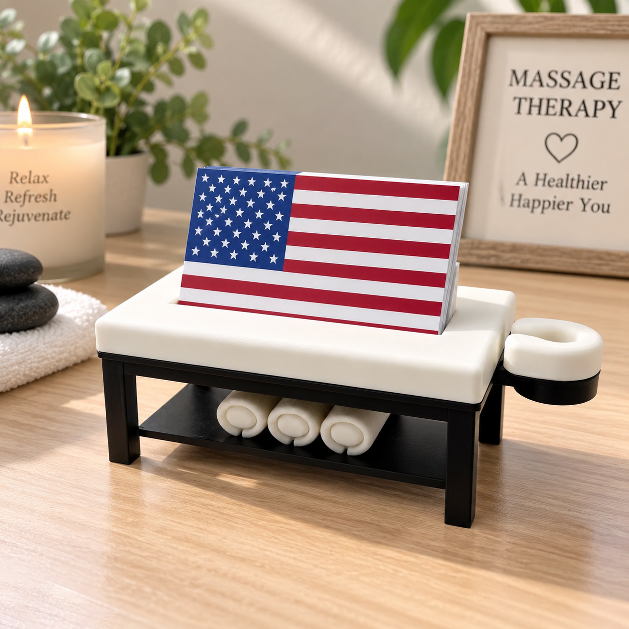 💆Last Day 60% OFF - Massage Table Business Card Holder-HandPrint