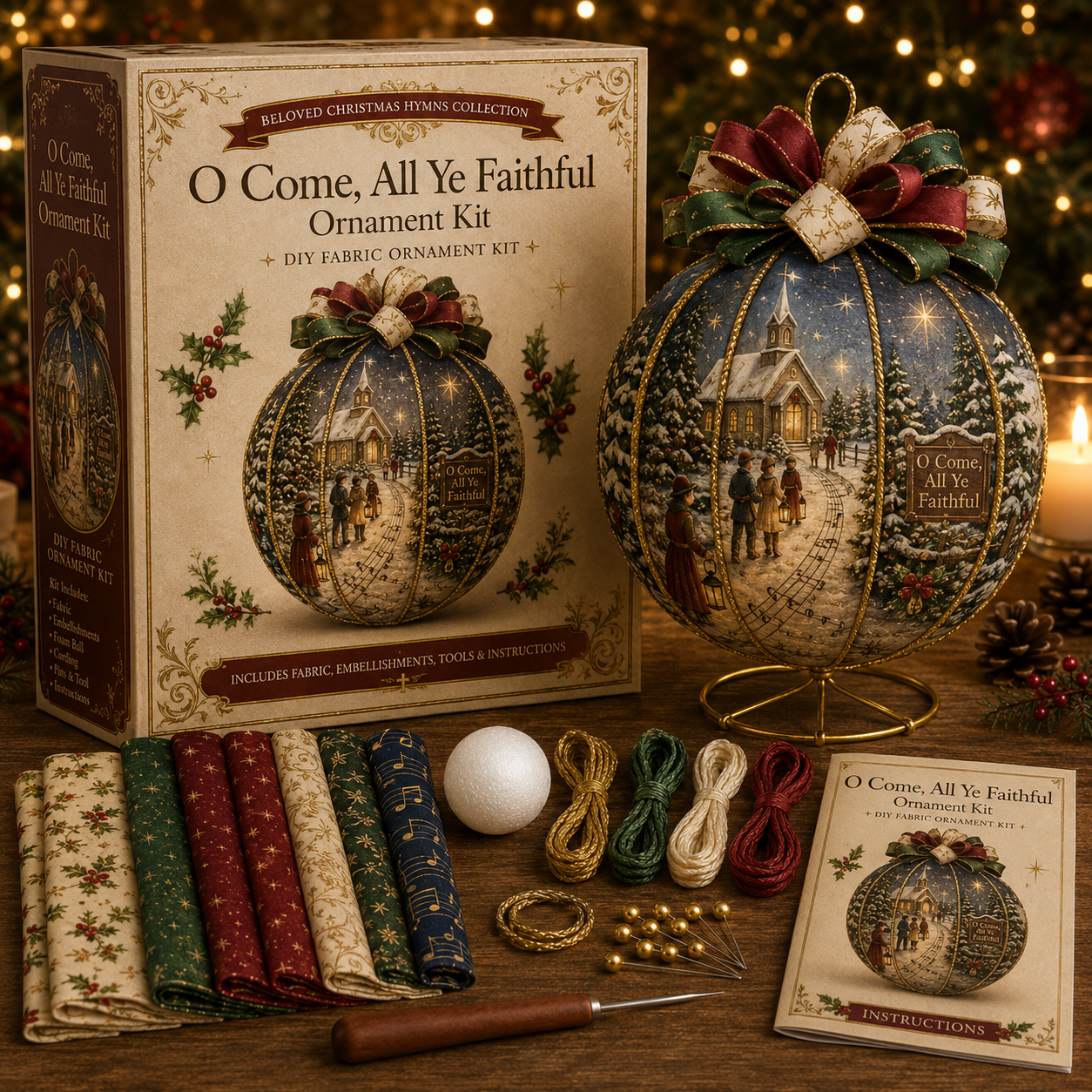 🎄 Beloved Christmas Hymns DIY Fabric Ornament Kit-HandPrint