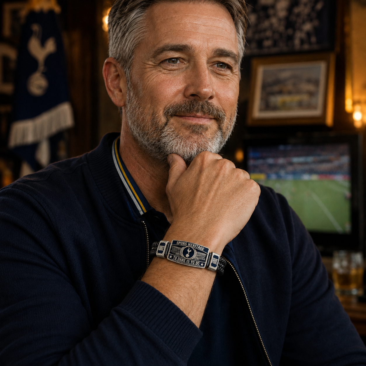 💙⚪ Spurs Heritage Identity Braided Bracelet-HandPrint