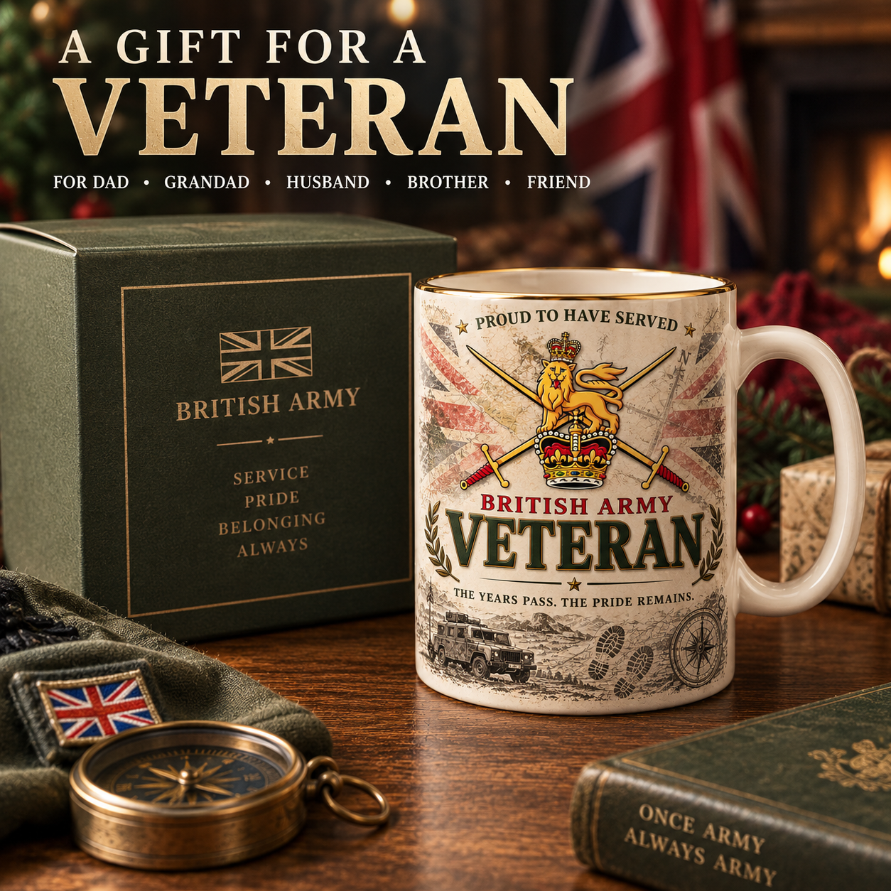 🇬🇧 British Army Veteran – Proud To Have Served Commemorative Mug-HandPrint