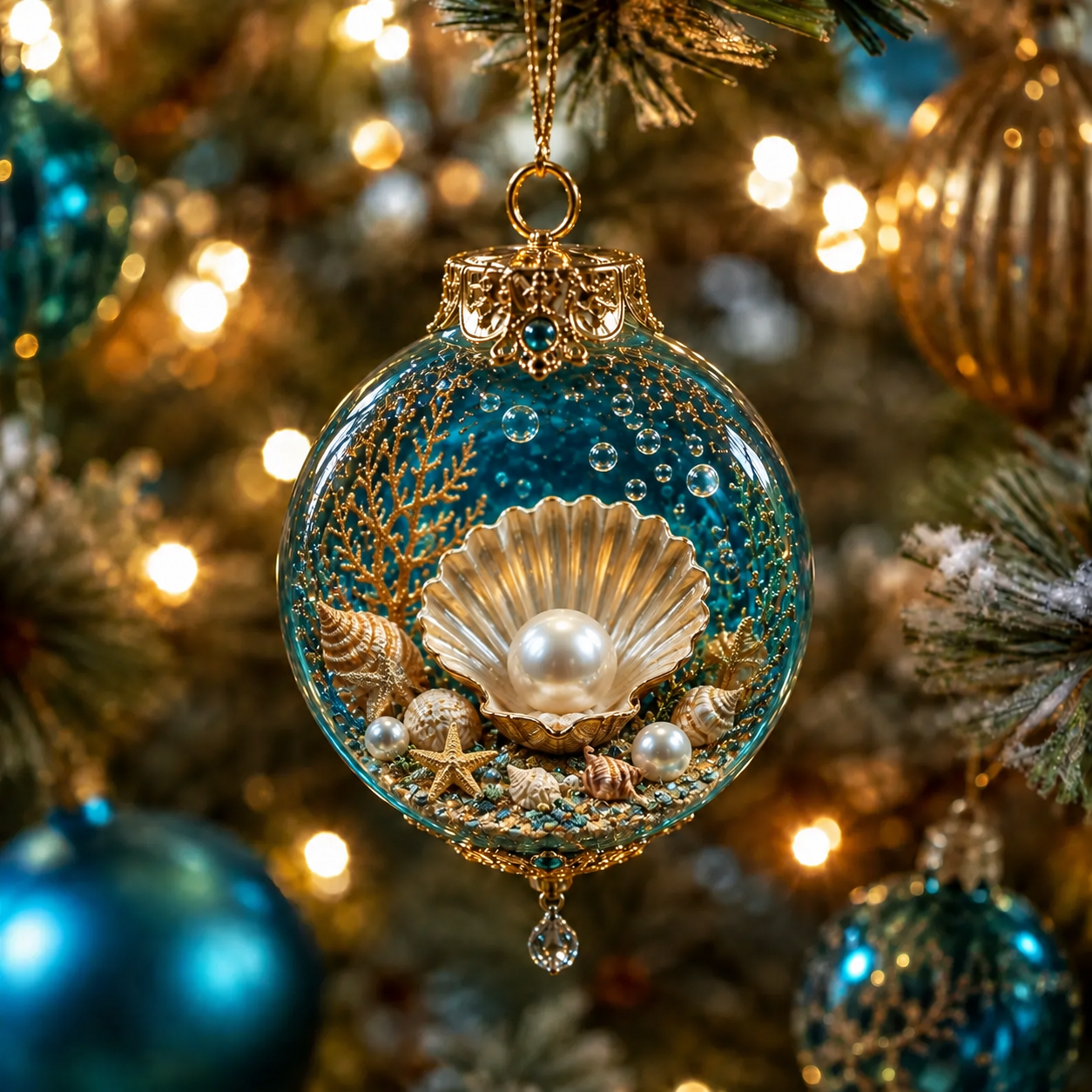 🔥Last 35pcs-✨Ocean Wonders Christmas Ornament Collection-HandPrint