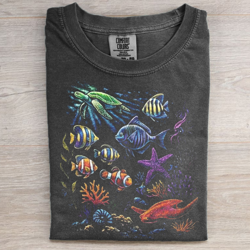 Tropical Fish Graphic T-shirt-NaturexCraft