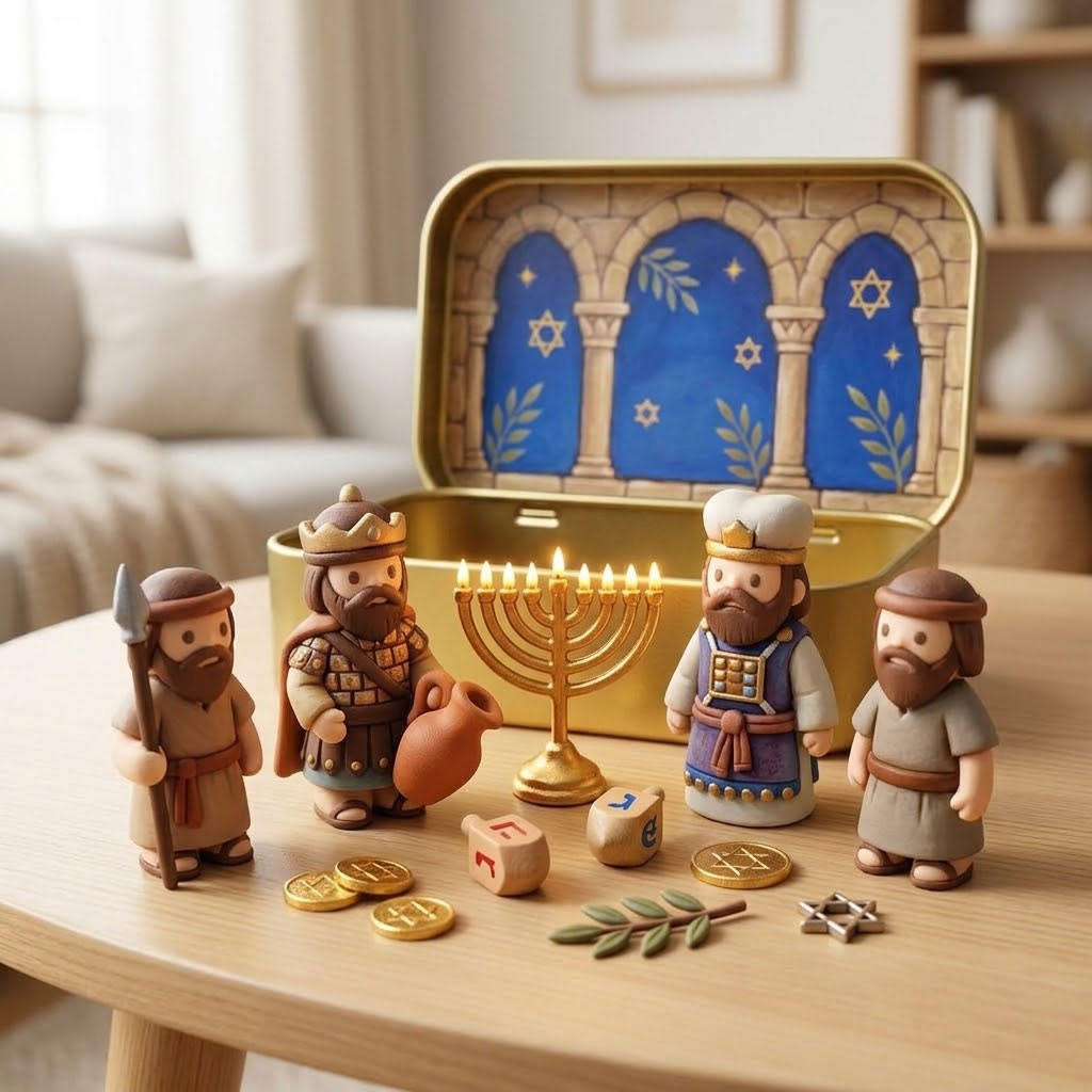 The Miracle of Hanukkah Tin Box-HandPrint