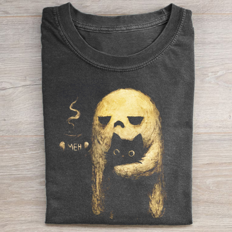 Ghost Cat T-shirt-NaturexCraft