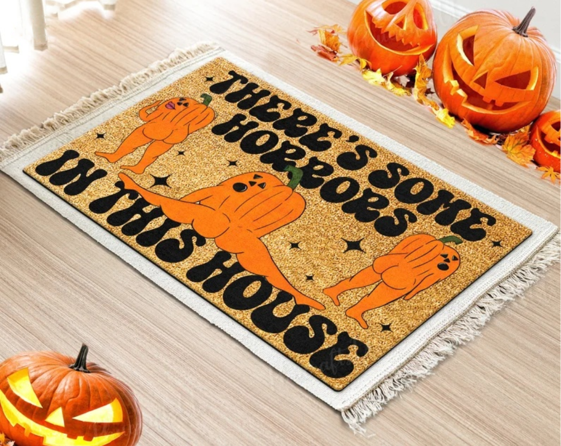 🎃Funny Halloween Pumpkin Doormat-HandPrint
