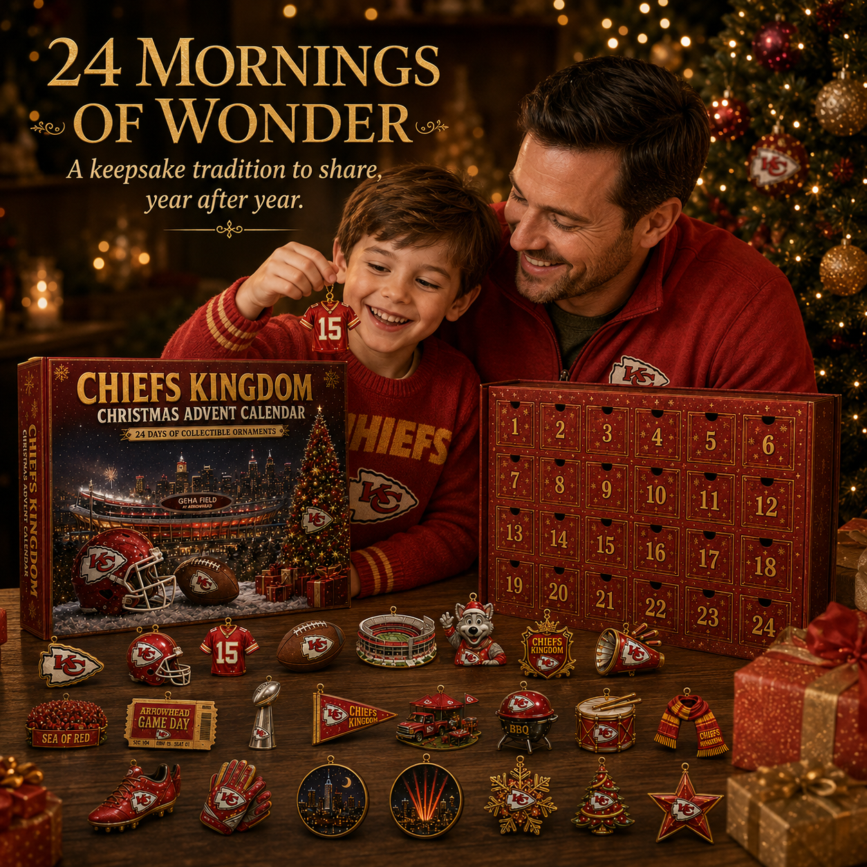 🎄 Chiefs Kingdom Football Christmas Advent Calendar-HandPrint