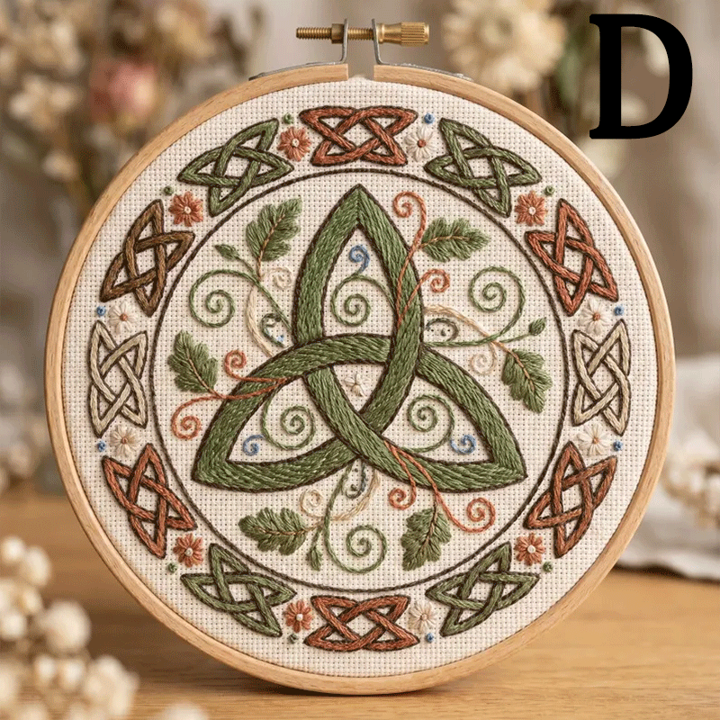 🔥49% Off Last Day - BUY 3 GET 1 FREE🌿Art Nouveau Celtic Knot Embroidery Kit (📦Buy 3 Free Shipping)-HandPrint