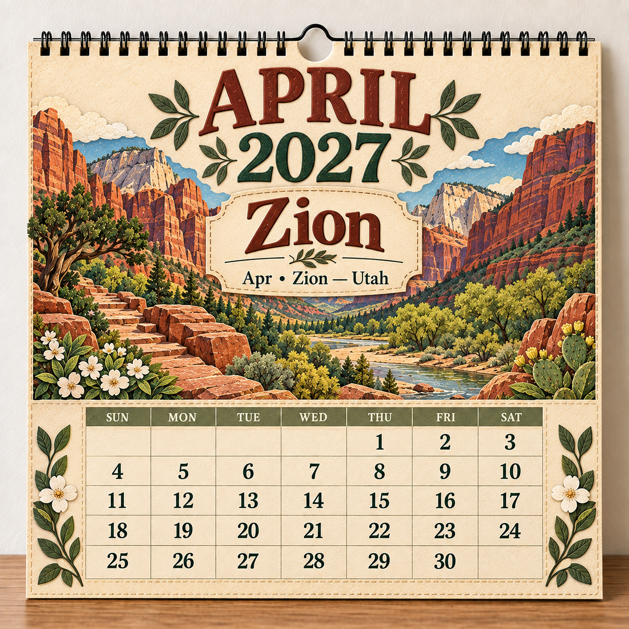 🎁 2027 America’s National Parks Wall Calendar-HandPrint