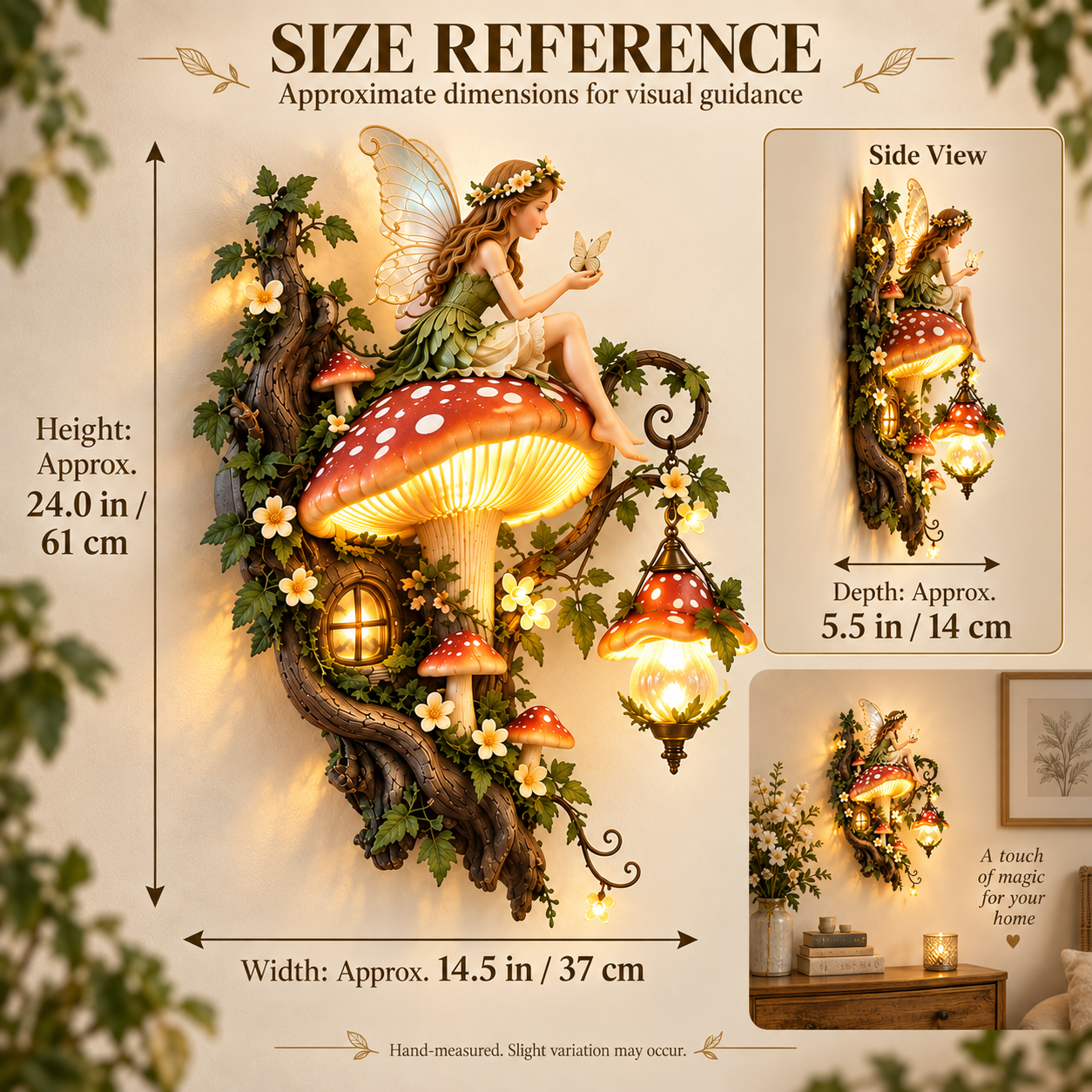 ⏰Limited Stock 50% OFF - 🧚✨ Enchanted Mushroom Fairy Wall Light 🍄🌿-HandPrint