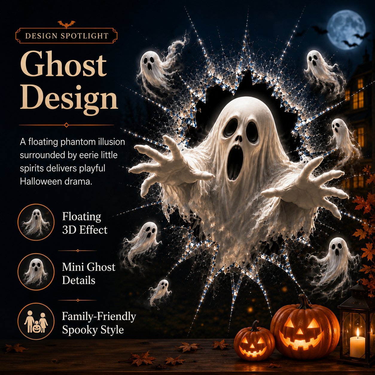 🎃 2026 Halloween Window Decals – 3D Crack Glass Spooky Decorations for a Haunted Halloween Scene-HandPrint