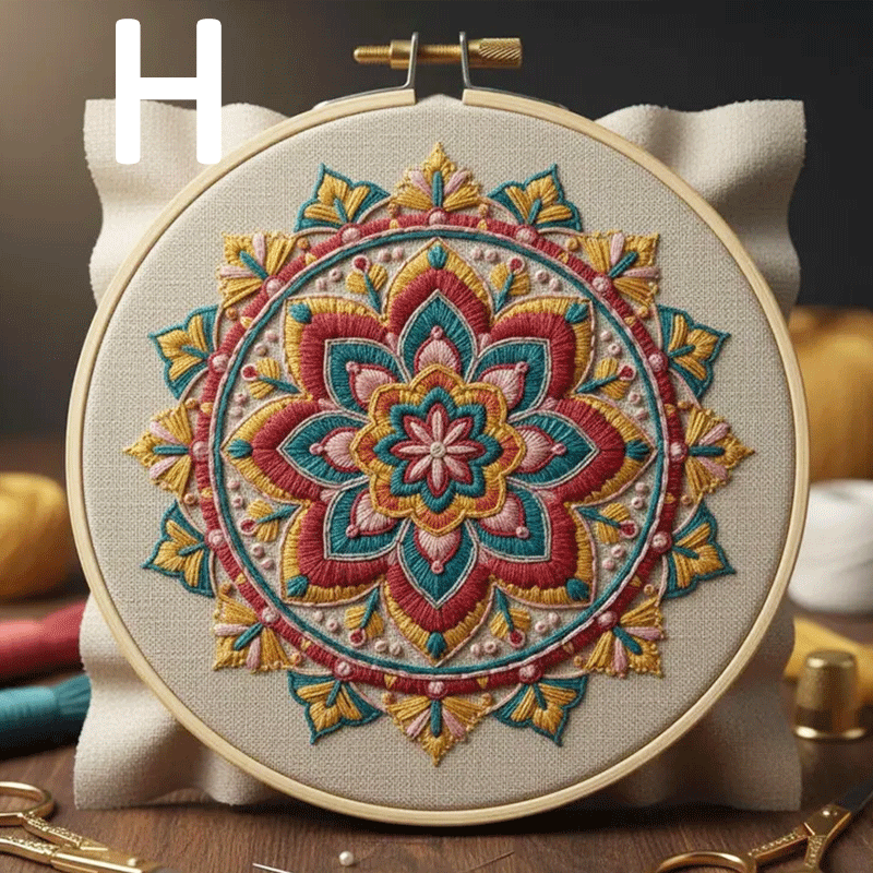🔥49% Off Last Day - BUY 3 GET 1 FREE🌼 Floral Mandala Embroidery Kit (📦Buy 3 Free Shipping)-HandPrint