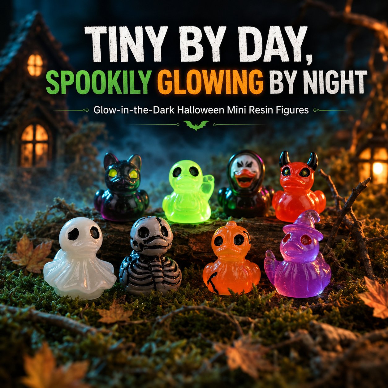 👻 Mini Glow Halloween Figures — Tiny Spooky Resin Decorations ( 30pcs! )-HandPrint