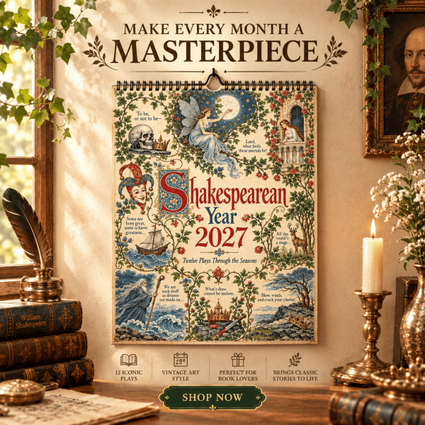 A Shakespearean Year 2027 – 12 Plays Through the Seasons | Vintage Illustrated Wall Calendar-HandPrint