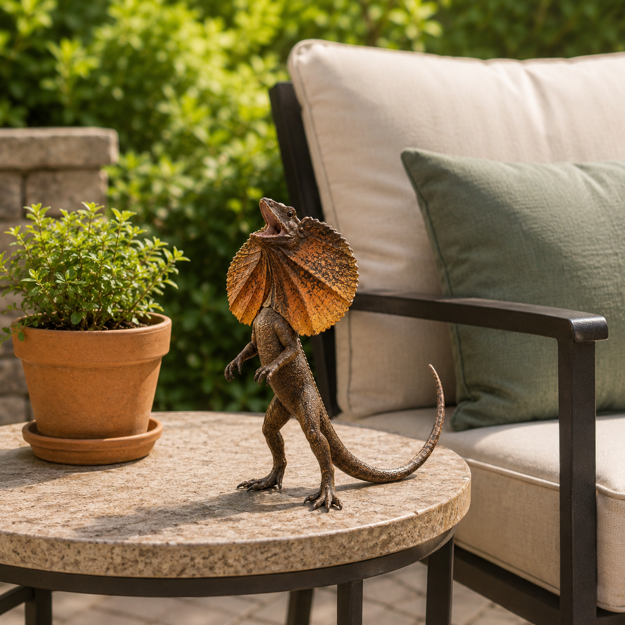 🦎 Frilled-Neck Lizard Resin Figurine-HandPrint