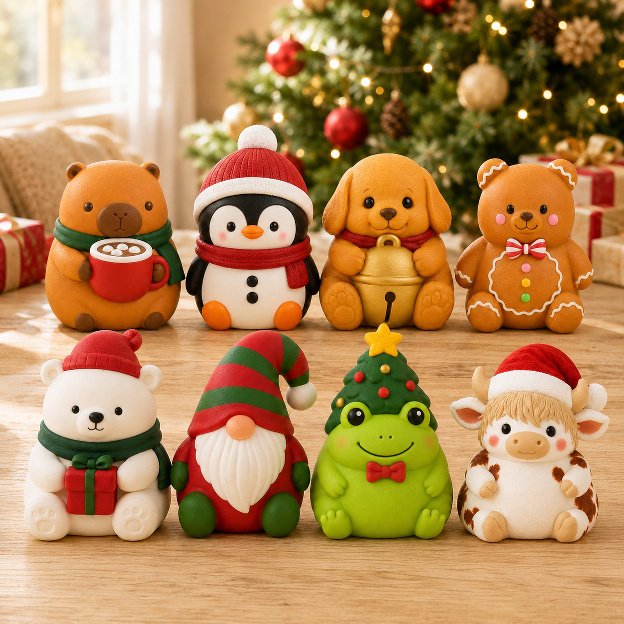 🎄 Christmas Slow-Rising Squishy Collection – 8 Adorable Holiday Stress-Relief Friends-HandPrint