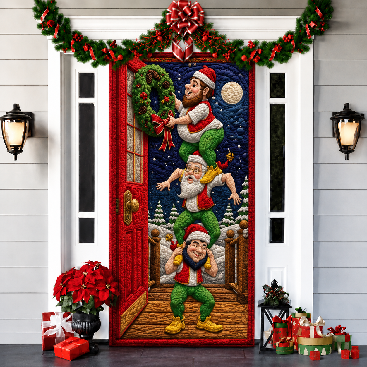 Last day 50% OFF🌟2026 3D Christmas front door decoration-HandPrint
