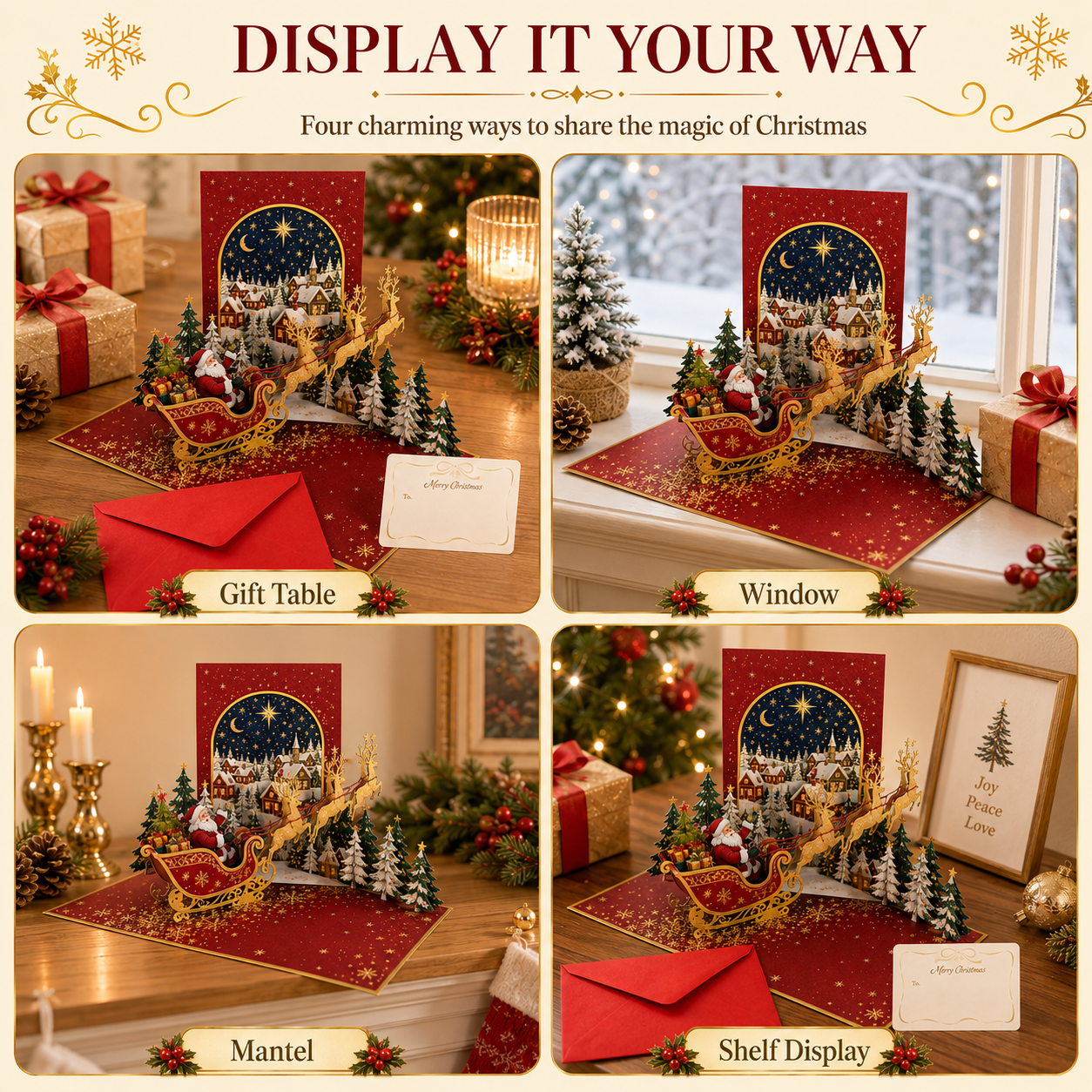 🔥 70% OFF —🎅✨ Magical 3D Santa Sleigh Christmas Pop-Up Card 🎄💌-HandPrint