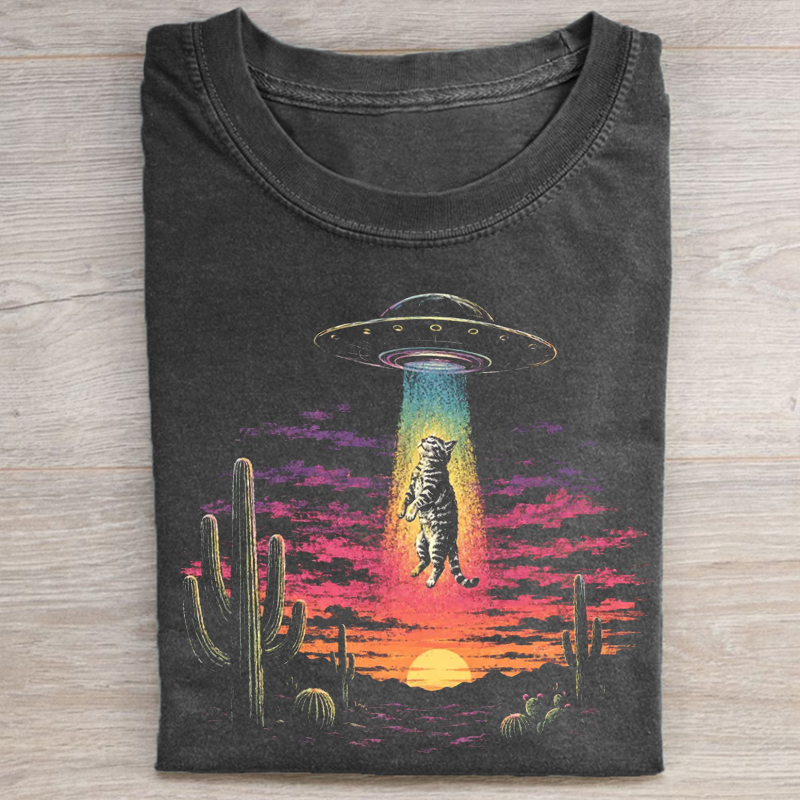 Vintage Funny Cat Meme T-shirt-NaturexCraft