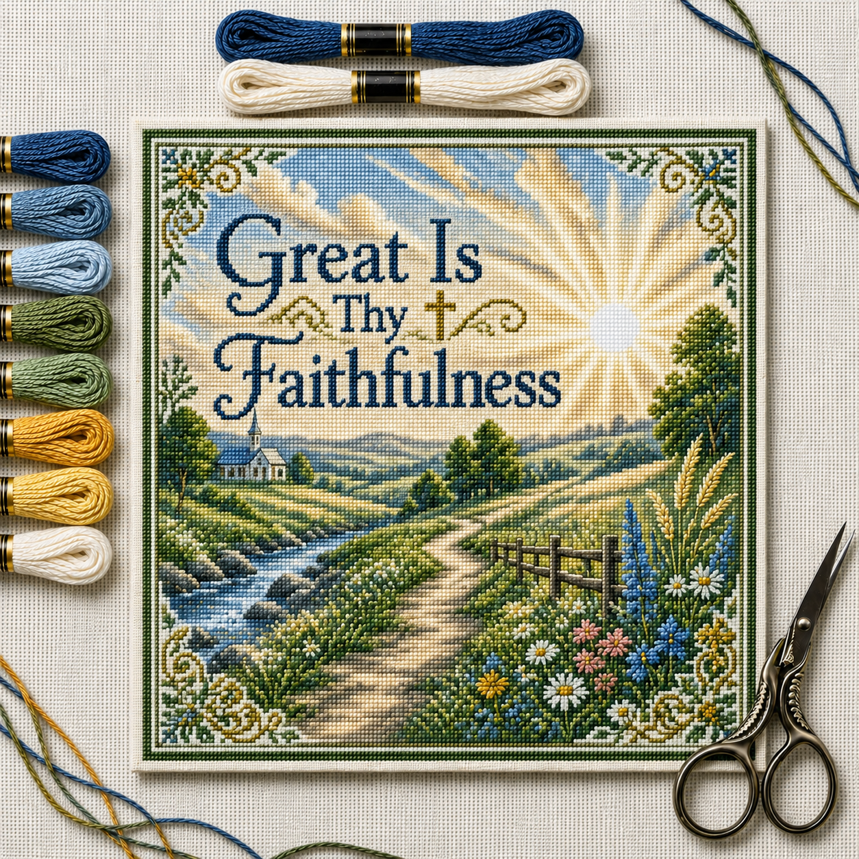 🎵 Beloved Hymns DIY Cross Stitch Kit — Stitch Your Faith Into Every Detail-HandPrint