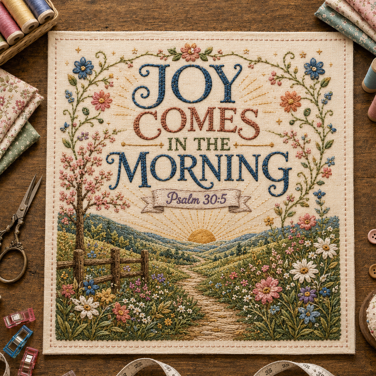 ✝️ Psalms of Comfort & Strength Faith Fabric Patch Panel-HandPrint