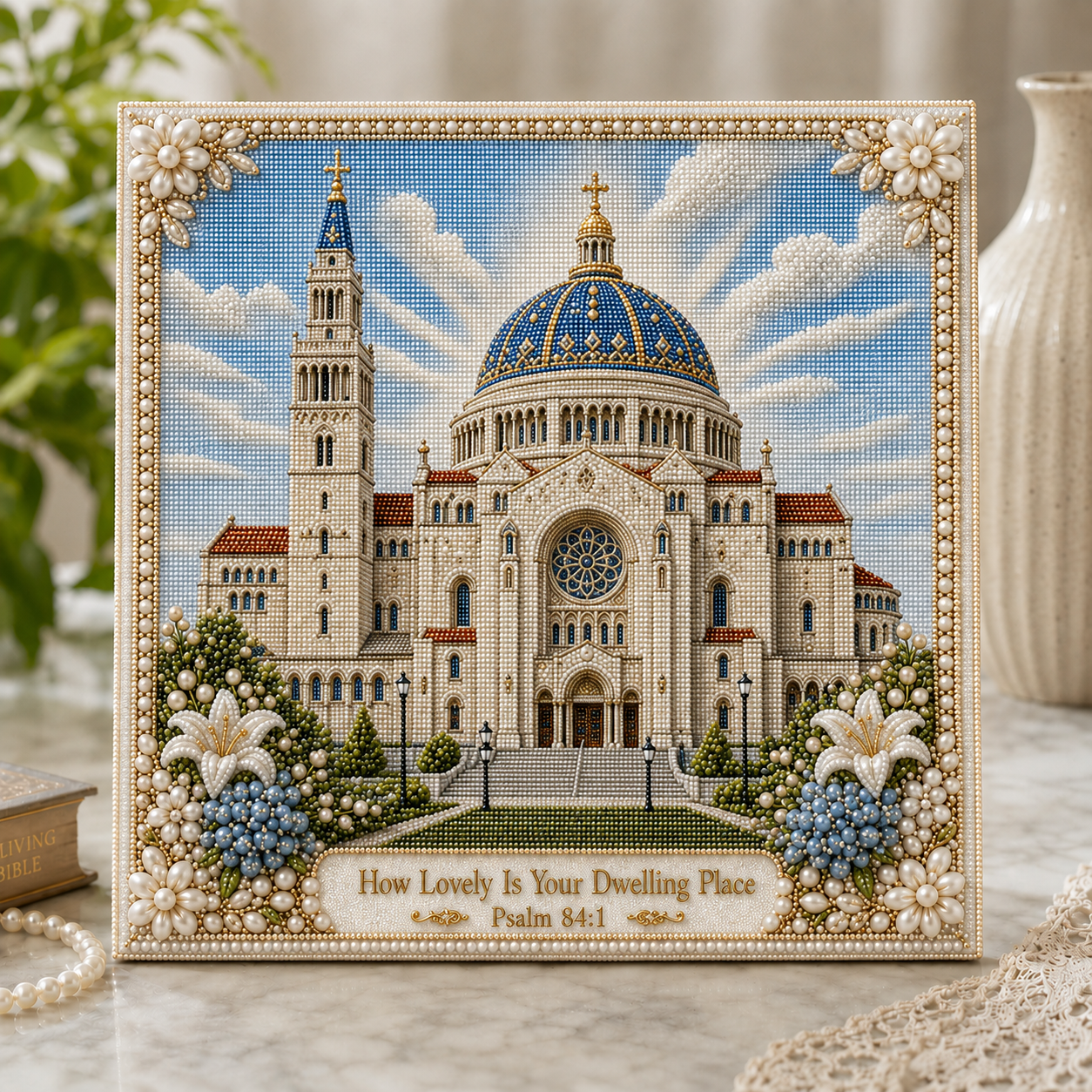 ⛪ Sacred Churches & Timeless Scripture – DIY Pearl Art Kit-HandPrint