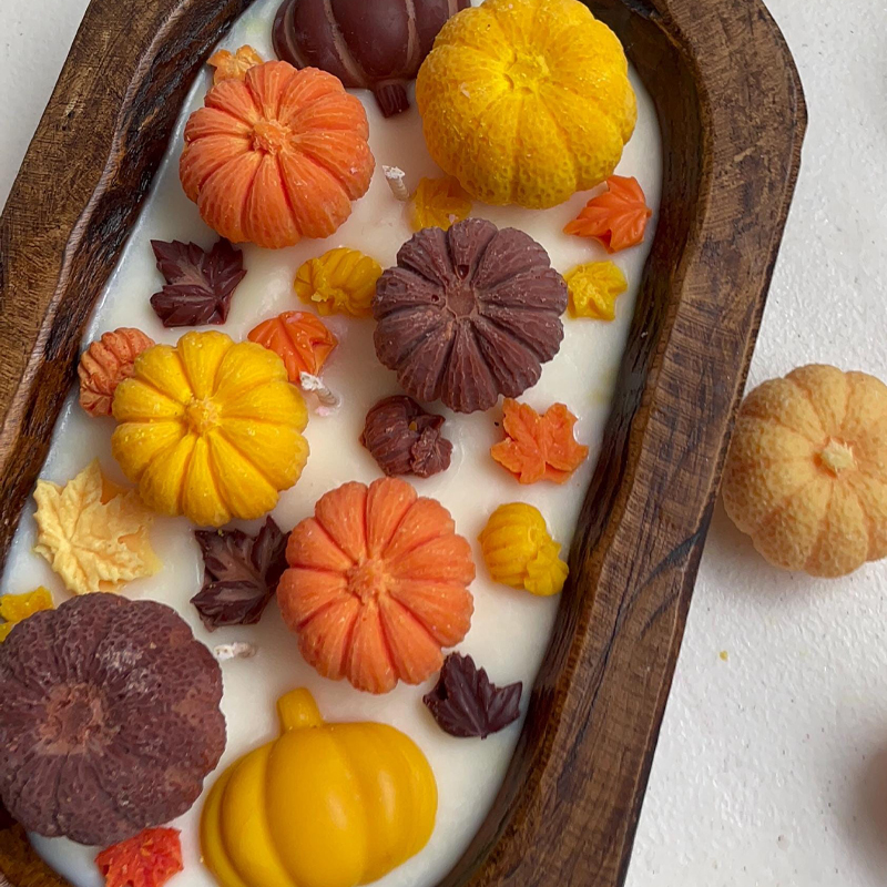 Pumpkin Fall Blessing Candle-HandPrint