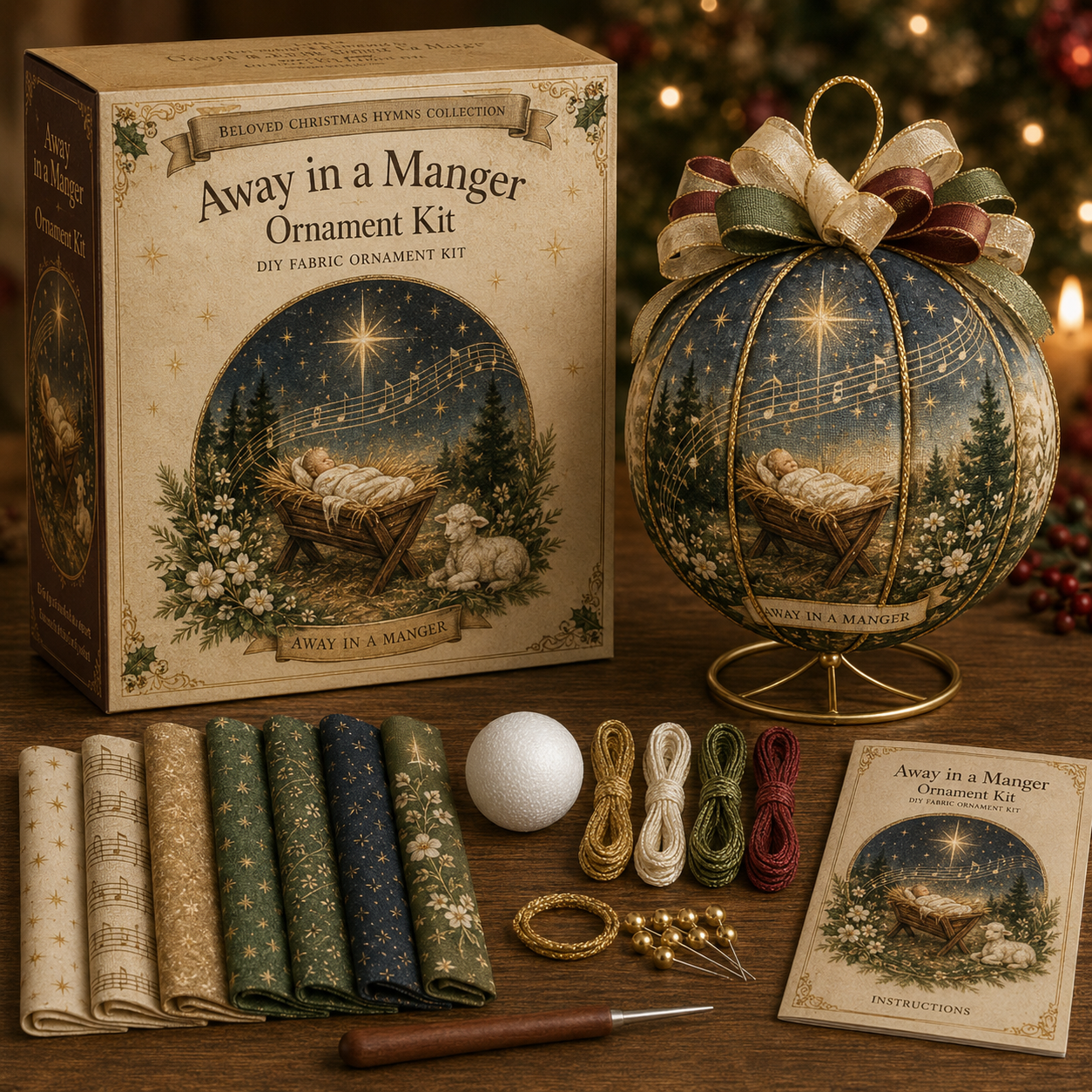 🎄 Beloved Christmas Hymns DIY Fabric Ornament Kit-HandPrint