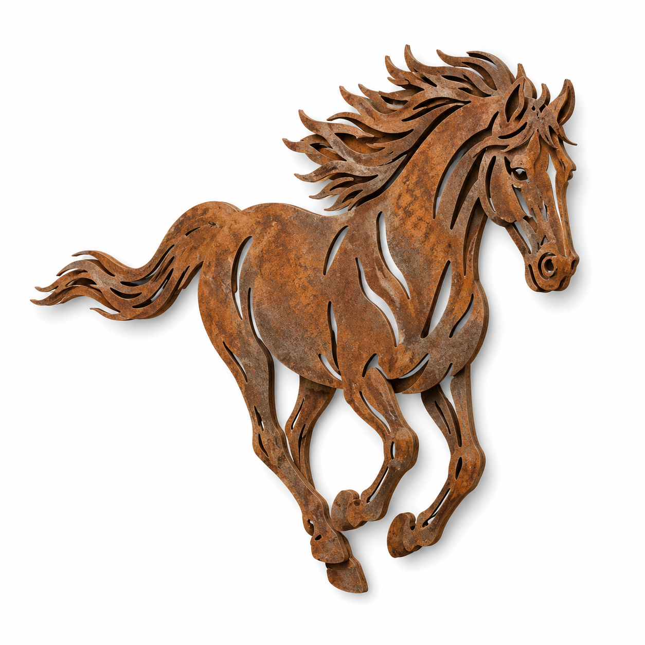 Rustic Running Horse Metal Wall Decor-HandPrint