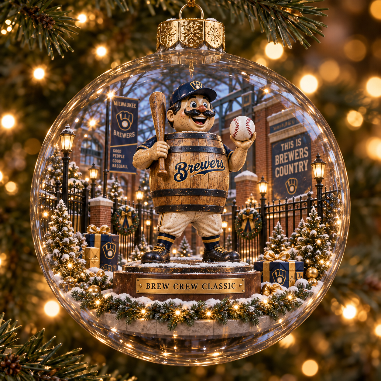 ⚾🎄 Good People. Good Baseball. – Light-Up Baseball Heritage Christmas Ornament-HandPrint