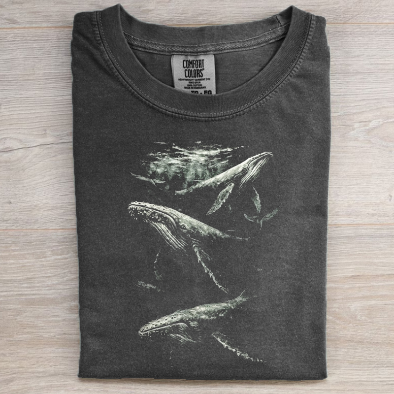 Vintage Whale T-shirt-NaturexCraft